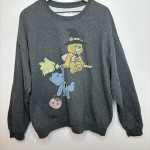Care Bears Crewneck Sweatshirt Halloween Witch Gray XL Grumpy Soft Retro 80s